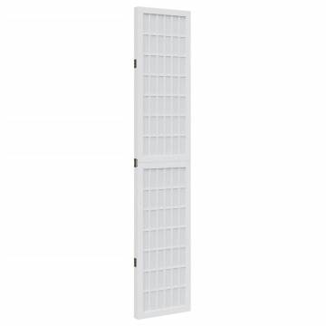 Room Divider 3 Panels - White Solid Paulownia for Modern Spaces