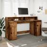 LED Desk with Old Wood Finish - 160x55 cm | HipoMarket