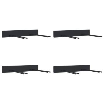 Garden Tool Storage Racks - Wall Mounted, 4 pcs Black Steel