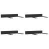 Garden Tool Storage Racks - Wall Mounted, 4 pcs Black Steel