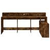 Desk with LED Lights in Smoked Oak - Stylish & Functional