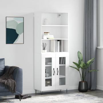 Stylish Highboard White 69.5x34x180 cm | Hipo Market