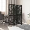 Black Solid Wood Room Divider - 3 Panel Elegance