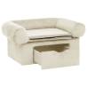 Comfortable Dog Sofa with Drawer - Cream 75x50x38 cm