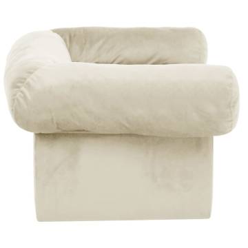 Comfortable Dog Sofa with Drawer - Cream 75x50x38 cm