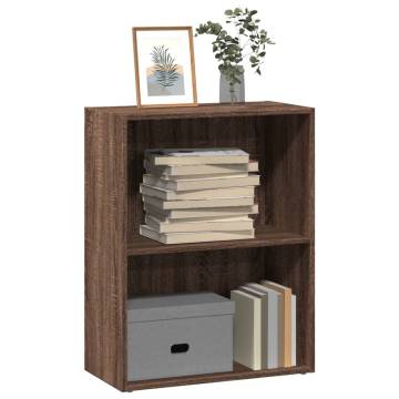 Brown Oak Bookcase - 60x30x77 cm | Engineered Wood Storage