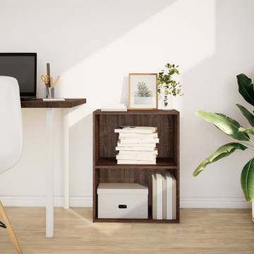 Brown Oak Bookcase - 60x30x77 cm | Engineered Wood Storage