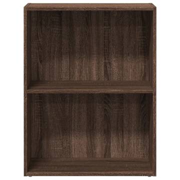 Brown Oak Bookcase - 60x30x77 cm | Engineered Wood Storage