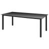 Garden Table Black 190x90x74 cm - Aluminium & Glass | HipoMarket