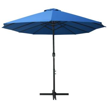 Outdoor Blue Parasol with Aluminium Pole - 460x270 cm