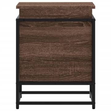 Storage Box with Lid - Brown Oak Engineered Wood | Hipo Market