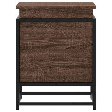 Storage Box with Lid - Brown Oak Engineered Wood | Hipo Market