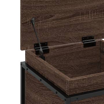 Storage Box with Lid - Brown Oak Engineered Wood | Hipo Market