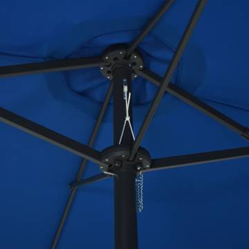 Outdoor Blue Parasol with Aluminium Pole - 460x270 cm