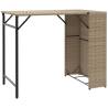 5 Piece Garden Dining Set - Foldable Beige Poly Rattan