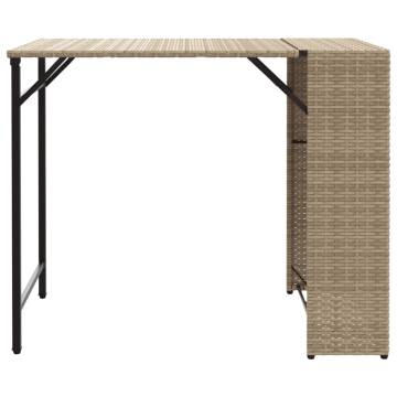 5 Piece Garden Dining Set - Foldable Beige Poly Rattan