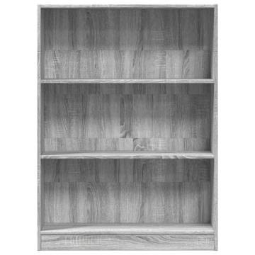 Bookcase Grey Sonoma - Stylish Engineered Wood Storage 80x24x109 cm