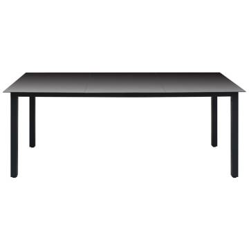 Garden Table Black 190x90x74 cm - Aluminium & Glass | HipoMarket