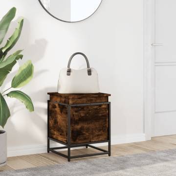 Storage Box with Lid - Smoked Oak 40x40x51.5 cm | HipoMarket