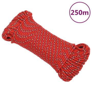 Boat Rope Red 4mm 250m Polypropylene - Durable & Versatile