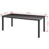 Garden Table Black 190x90x74 cm - Aluminium & Glass | HipoMarket