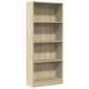 Bookcase Sonoma Oak - 60x24x143 cm Engineered Wood Storage