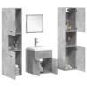  5 Piece Bathroom Furniture Set Concrete Grey Engineered Wood Colour concrete grey Size 41 x 38.5 x 46 cm + 30 x 30 x 130 cm Number of 1 Number of Pieces 