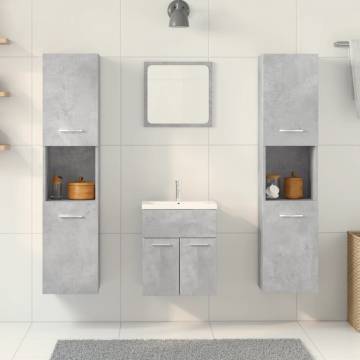 5 Piece Concrete Grey Bathroom Furniture Set | Hipomarket UK