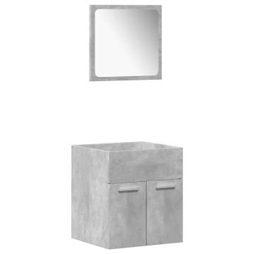 5 Piece Concrete Grey Bathroom Furniture Set | Hipomarket UK