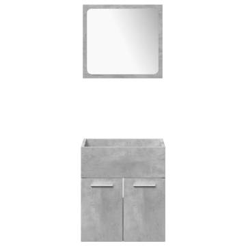 5 Piece Concrete Grey Bathroom Furniture Set | Hipomarket UK