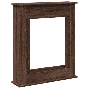 Brown Oak Fireplace Surround - Durable Engineered Wood | Hipo Market