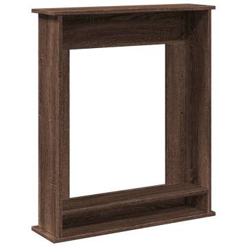 Brown Oak Fireplace Surround - Durable Engineered Wood | Hipo Market