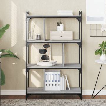 4-Tier Grey Sonoma Bookcase - Stylish & Practical Storage