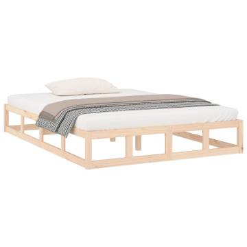 Solid Wood Bed Frame 200x200 cm | Stylish & Sturdy Design