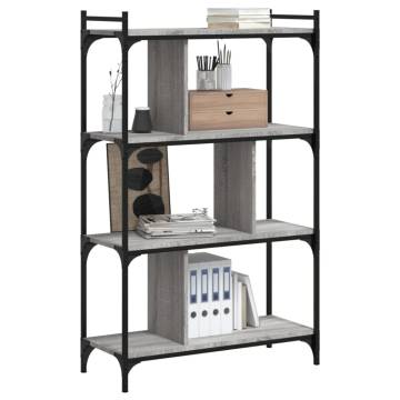 4-Tier Grey Sonoma Bookcase - Stylish & Practical Storage