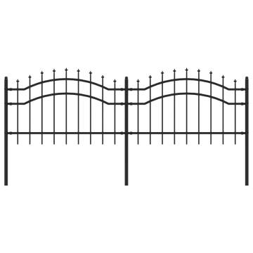 Garden Fence with Spear Top - 115 cm Black Steel