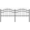 Garden Fence with Spear Top - 115 cm Black Steel