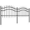 Garden Fence with Spear Top - 115 cm Black Steel