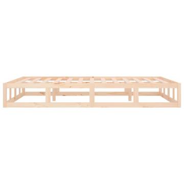 Solid Wood Bed Frame 200x200 cm | Stylish & Sturdy Design