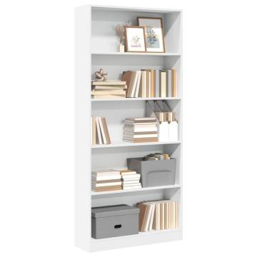 White Bookcase 80x24x176 cm - Stylish Storage Solution