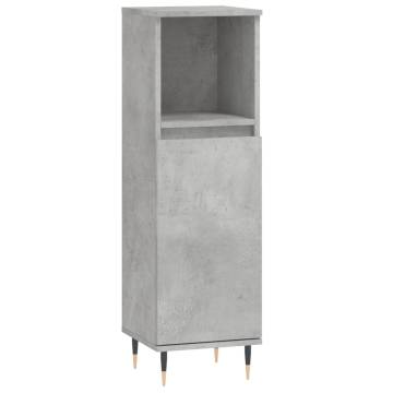 3 Piece Bathroom Cabinet Set - Concrete Grey Wood | HipoMarket