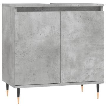 3 Piece Bathroom Cabinet Set - Concrete Grey Wood | HipoMarket