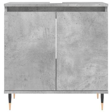 3 Piece Bathroom Cabinet Set - Concrete Grey Wood | HipoMarket