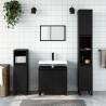 3 Piece Bathroom Furniture Set - Stylish Black Engineered Wood