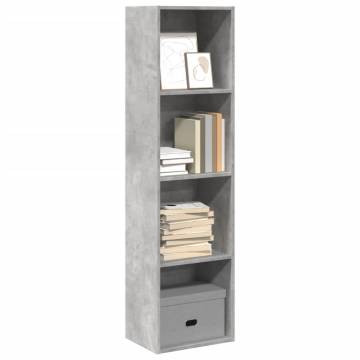 Bookcase Concrete Grey 40x30x152 cm - Stylish Storage Solution