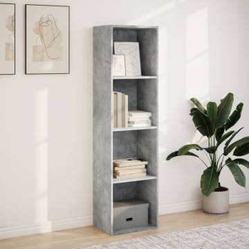 Bookcase Concrete Grey 40x30x152 cm - Stylish Storage Solution