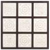 Elegant Hand-Carved Wall Panel MDF 60x60 cm - Brown & White