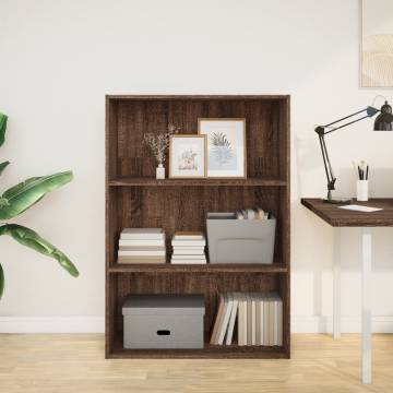 Bookcase Brown Oak 80x30x114 cm | Durable Engineered Wood