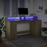 Stylish LED Desk Sonoma Oak - 160x55x91 cm | HipoMarket