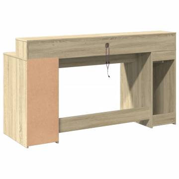 Stylish LED Desk Sonoma Oak - 160x55x91 cm | HipoMarket